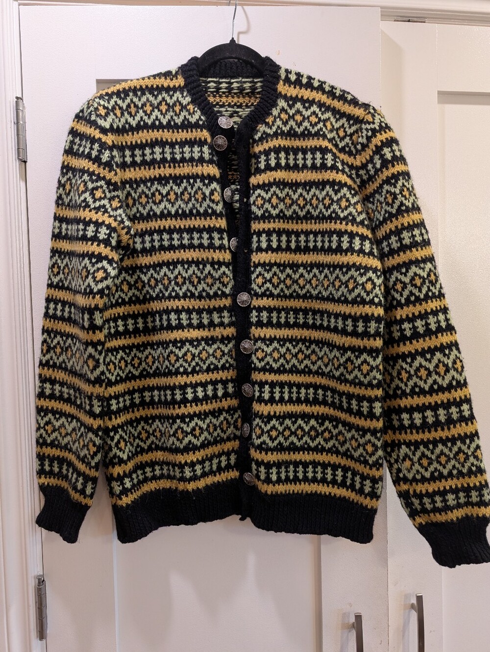Handmade Norwegian Style Cardigan,XL